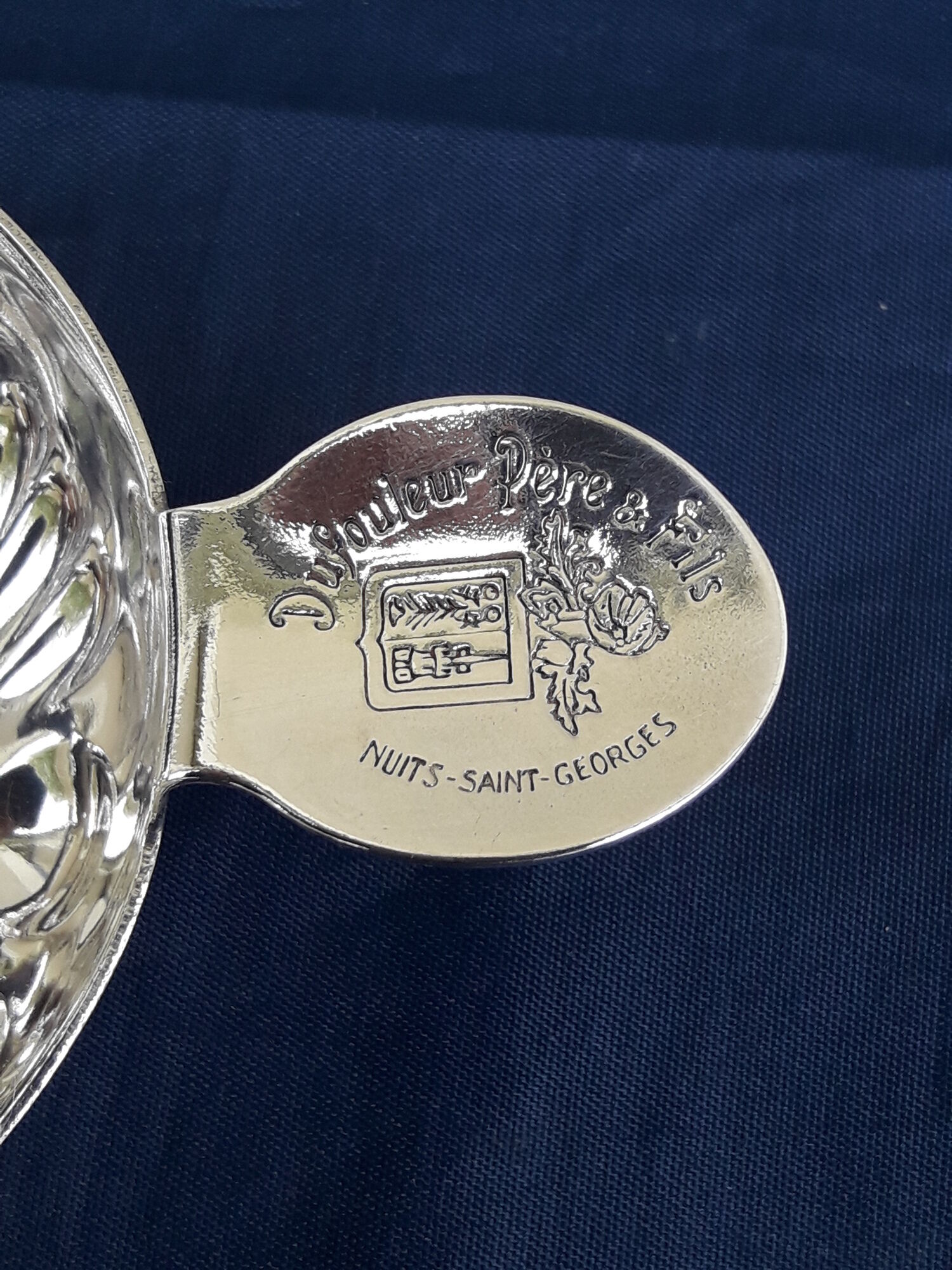 Tastevin silver metal Nights Saint Georges Dufouleur father and son diam 7.5 cm