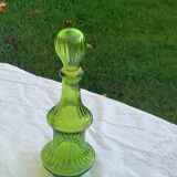 Vintage green glass decanter