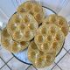 Set of 6 digoin Sarreguemines oyster plates in mustard yellow slurry