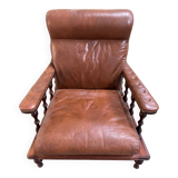 Vintage brown leather armchair