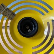 Memphis style yellow pendant light, 1980s