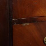 Commode Chiffonnière Ancienne en Acajou Flammé sur Chêne XIXe Siècle