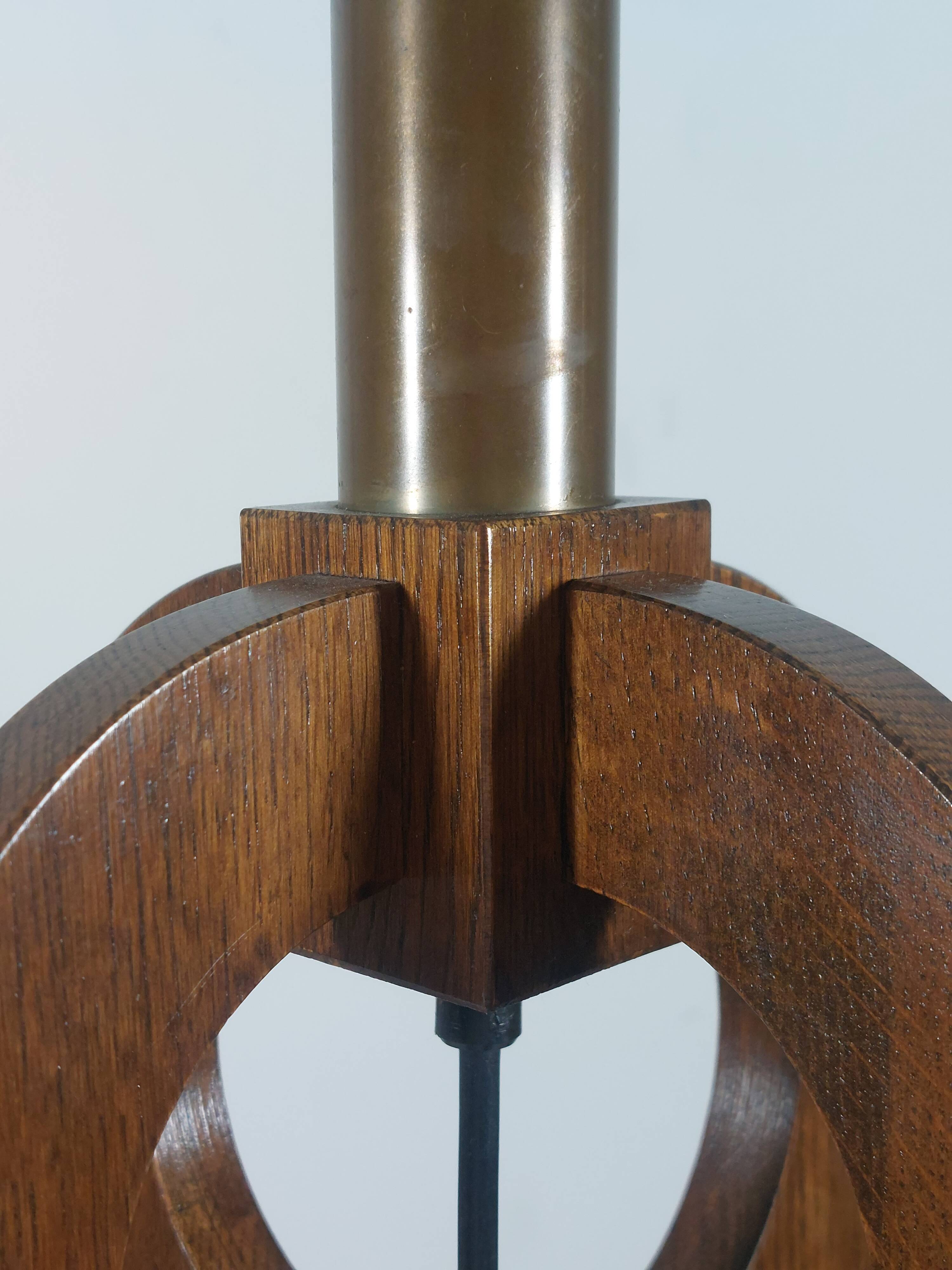 Very rare vintage pair of wooden table lamps by Temde