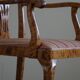 A pair of English Chippendale style armchairs in birch, 20th century, England.