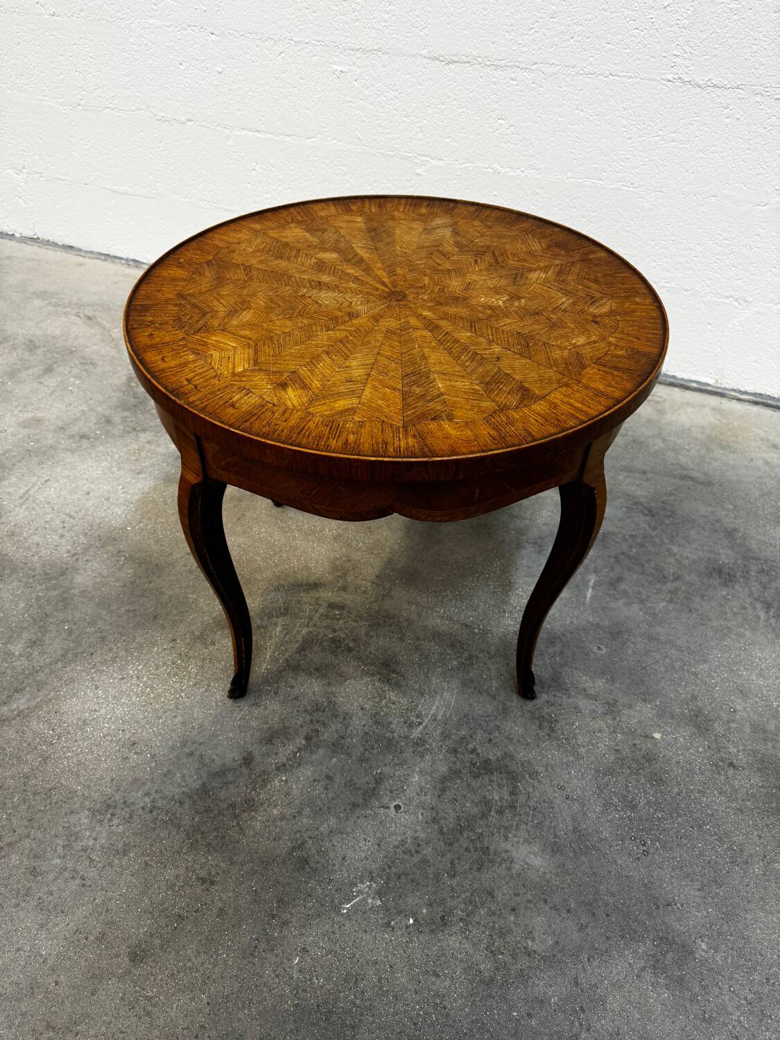 Marquetry wooden side table