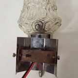 Wall lamp in glass and chrome metal