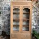 Parisian art deco glass cabinet in raw wood