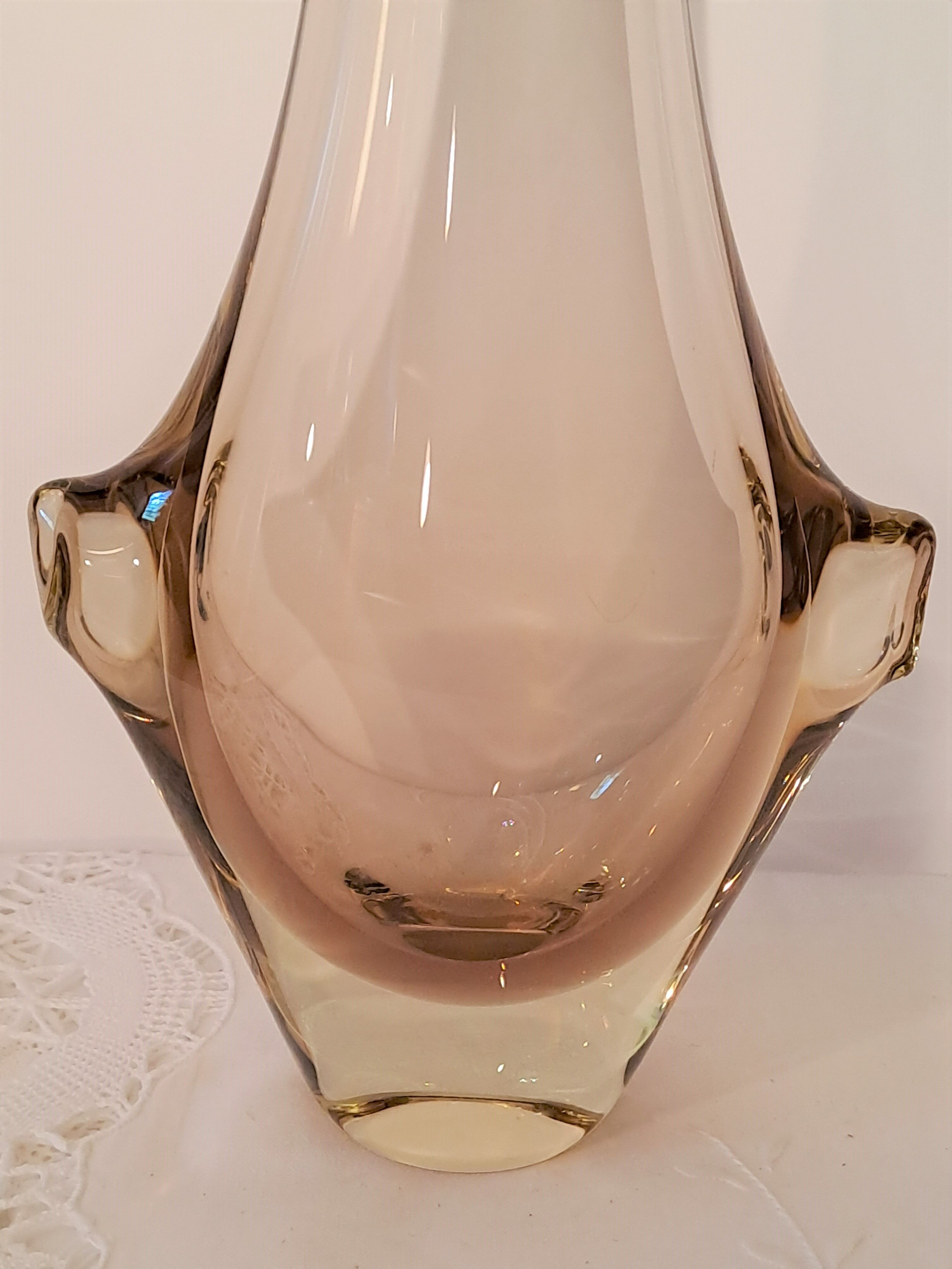 Bohemian crystal vase by Miroslav Klinger