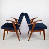 Vintage armchair 300-123, design by M. Puchała navy blue - set of 2 pieces