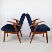 Vintage armchair 300-123, design by M. Puchała navy blue - set of 2 pieces