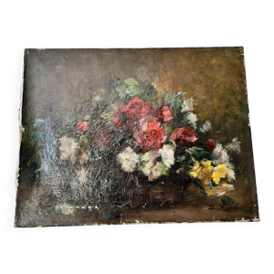 Peinture ancienne huile - toile