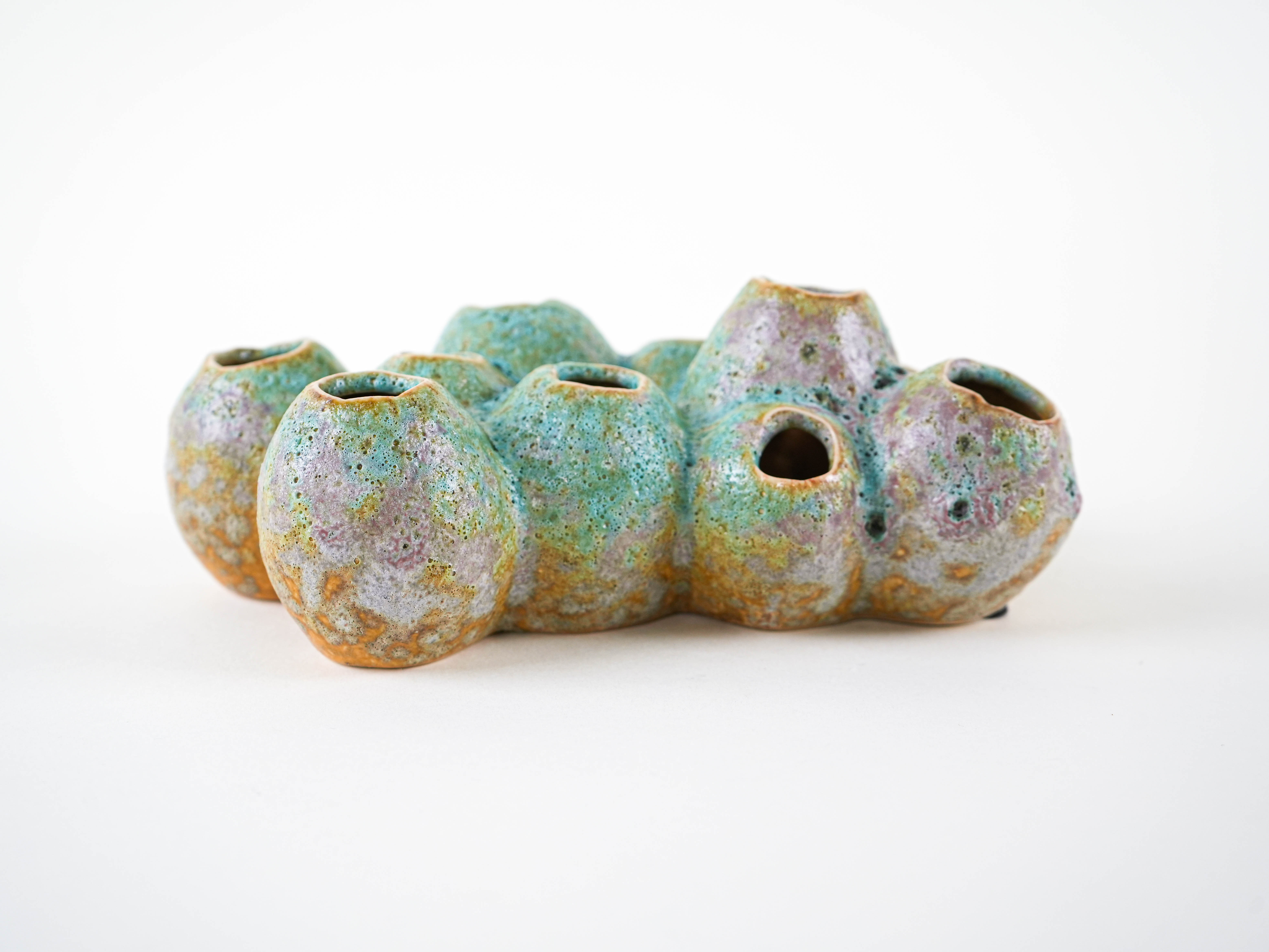 Ceramic vase – flower frog, Danish design, 1960s, made in Denmark