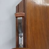 Portemanteau Art déco tchécoslovaque en noyer avec miroir, années 1930