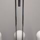 Space Age chandelier with 6 lights in white sandblasted opalines from the 60s/70s