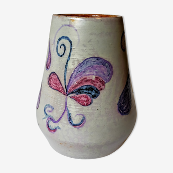 Potter's ceramic vase with psychedelic graphics