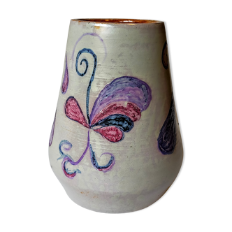 Potter's ceramic vase with psychedelic graphics