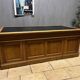 Large Desk "Banque De France" Oak and Leather Box Dish