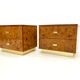 Paire de tables de chevet  loupe d’orme 1970
