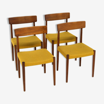 Set of 4 walnut chairs, Troeds Bjärnum, Sweden, 1960