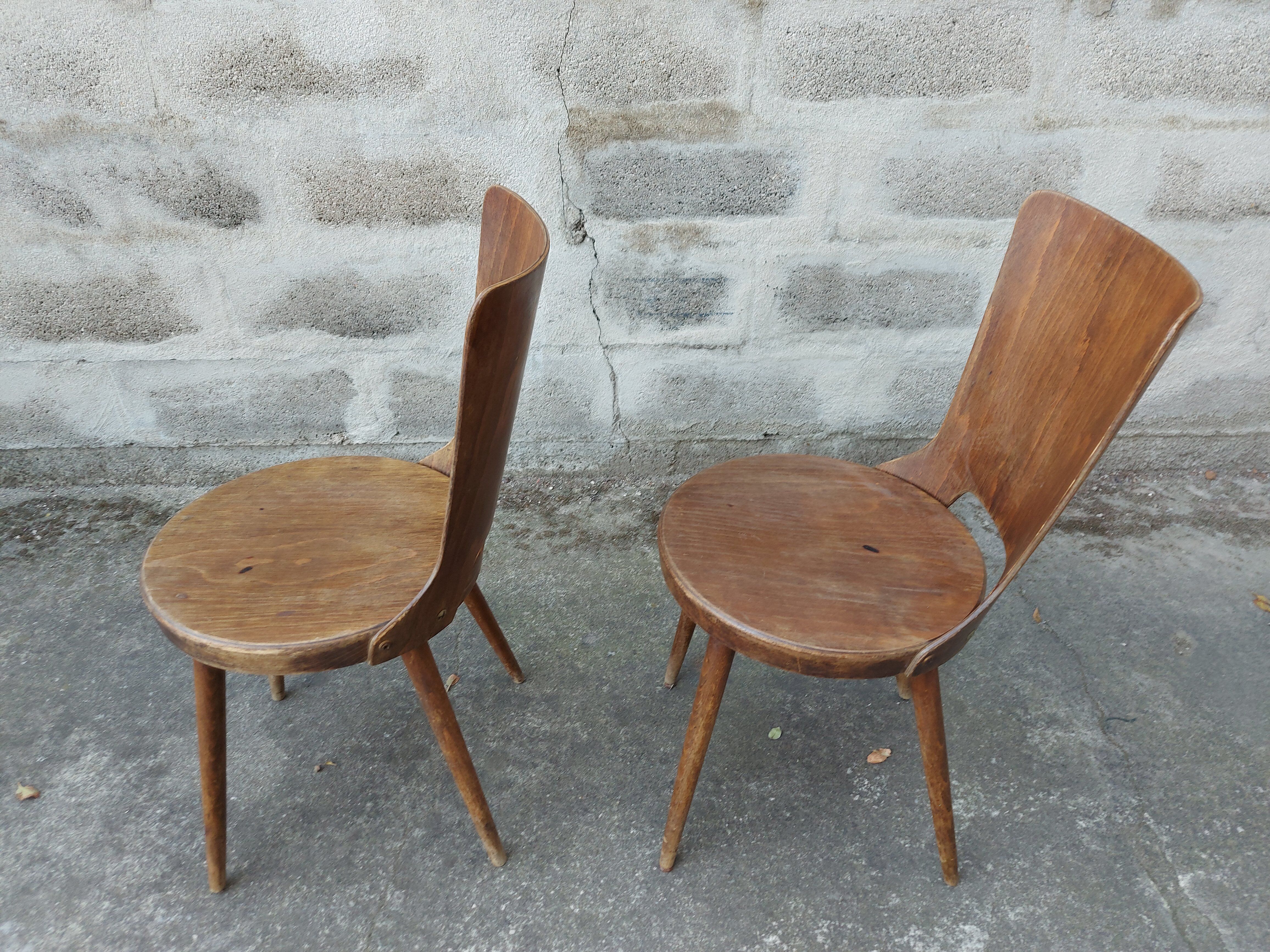 Set of 2 Baumann wooden chairs