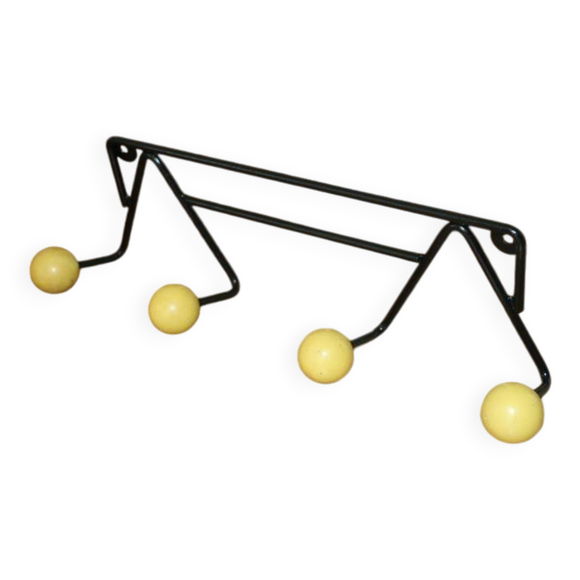 Yellow 4-ball coat rack