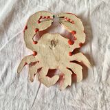 Vintage Red Ceramic Crab Wall Decor
