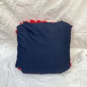 Vintage cushion red pompoms