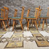 Set of 8 Baumann model bistro chairs with bars 1970