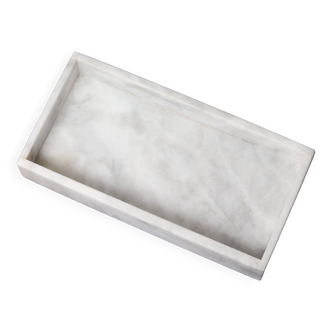 Salvatore – White Natural Marble Tray  | L 40cm W 15cm H 5cm | 2.5kg approx.