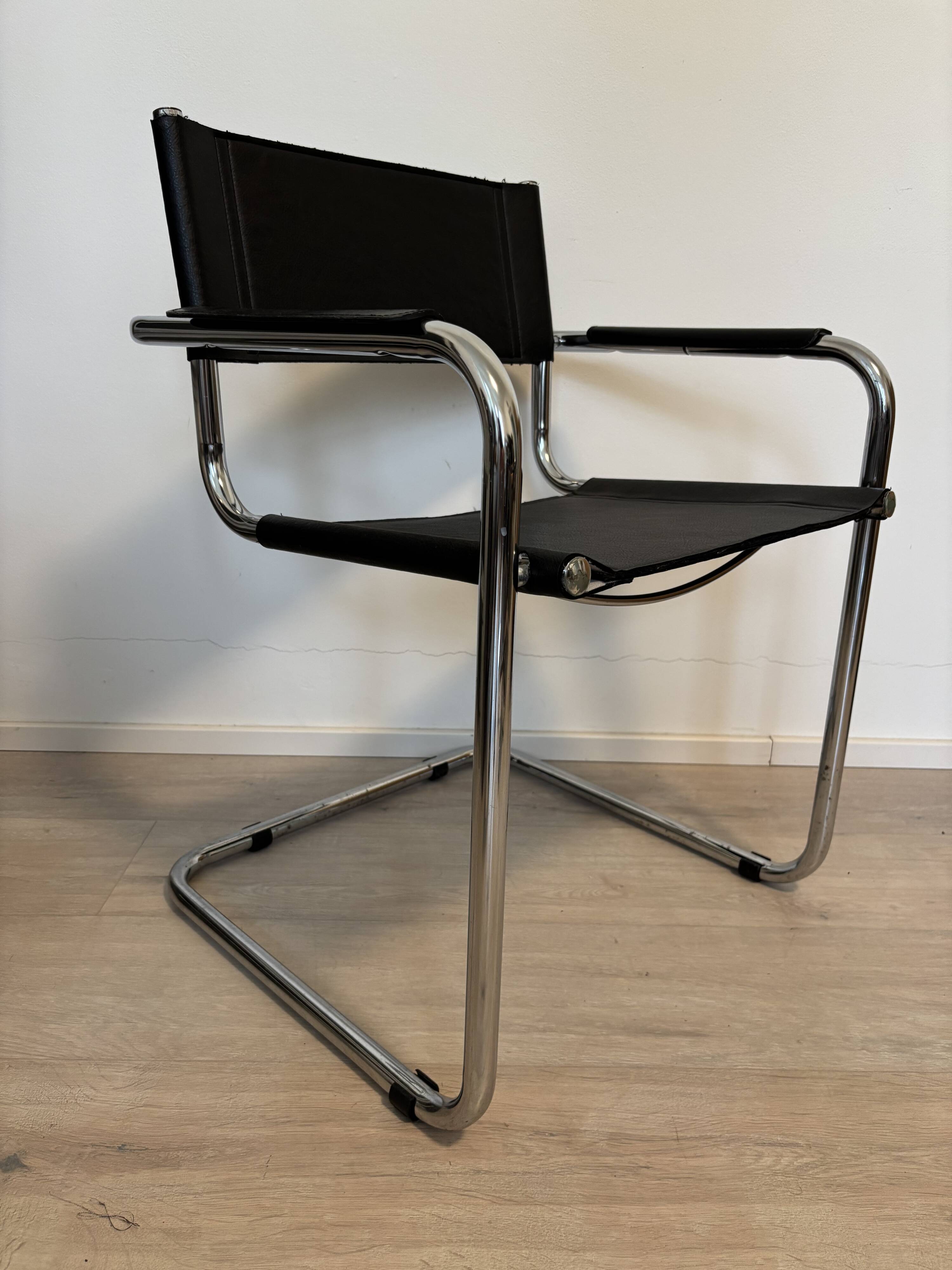 Vintage Cantilever Mart Stam S 34 Inspired  Desk Chair, Italy 1980’s