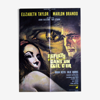 Affiche cinéma originale "Reflets dans un œil d'or" John Huston, Marlon Brando