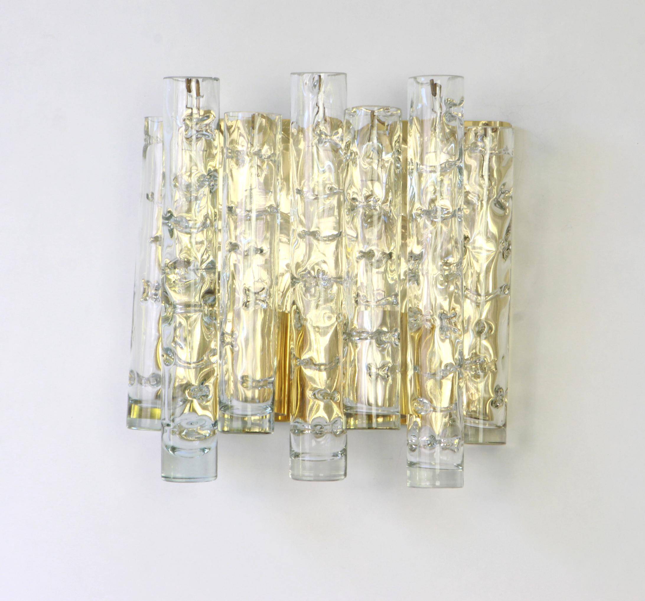 Pair of large Murano glass wall sconces by Doria, Germany, 1960s.