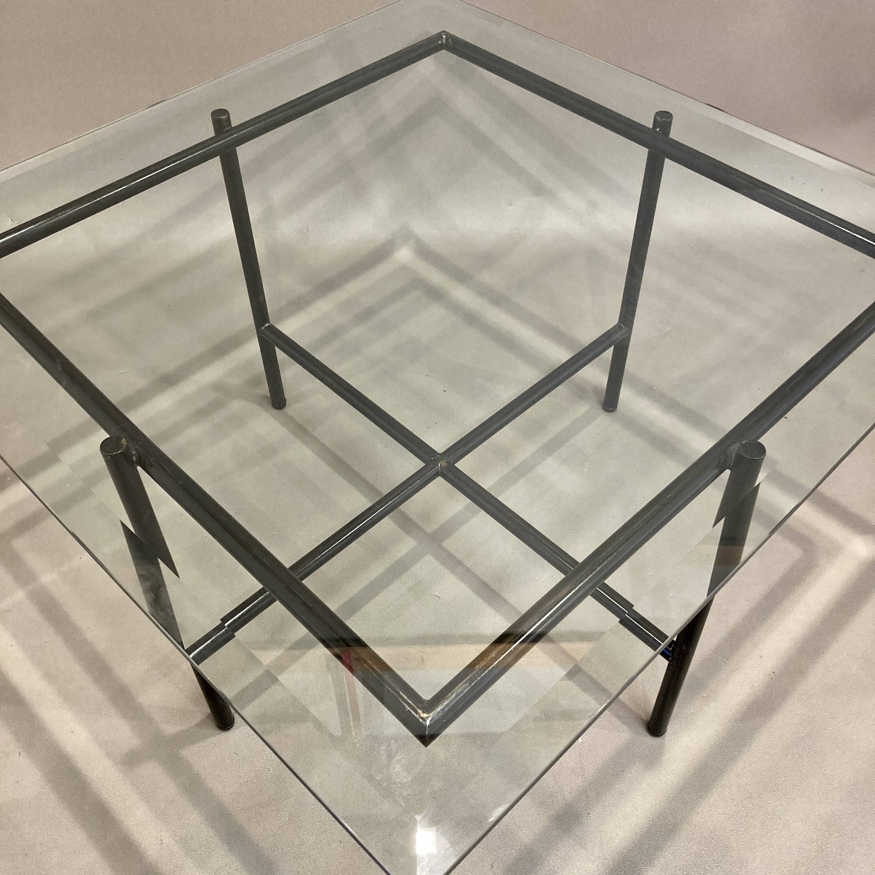 Glass and metal coffee table 1950