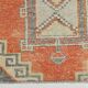 Tapis vintage orange et gris de petite taille 2x3