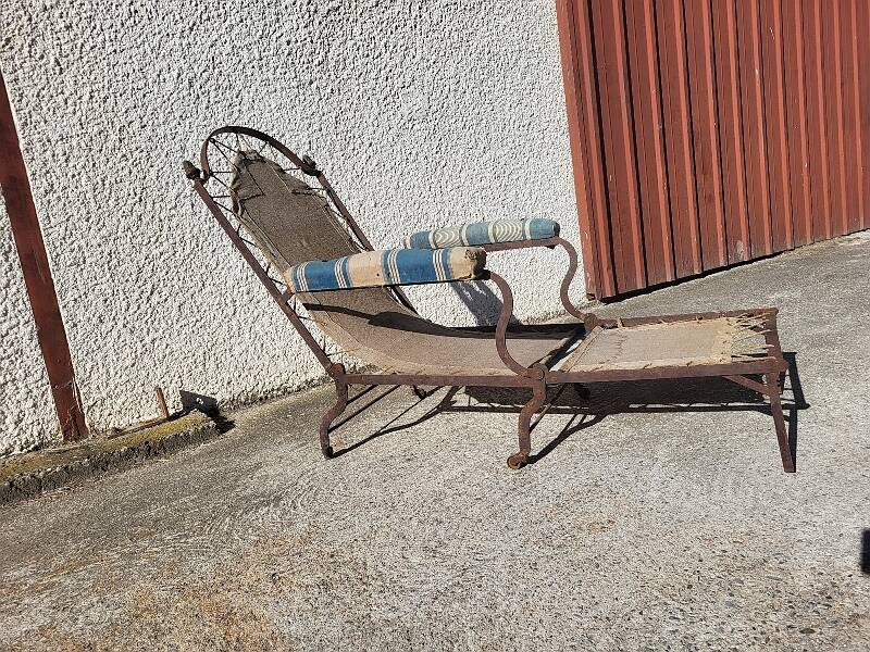 Folding camping chaise longue armchair empire of the 19th century