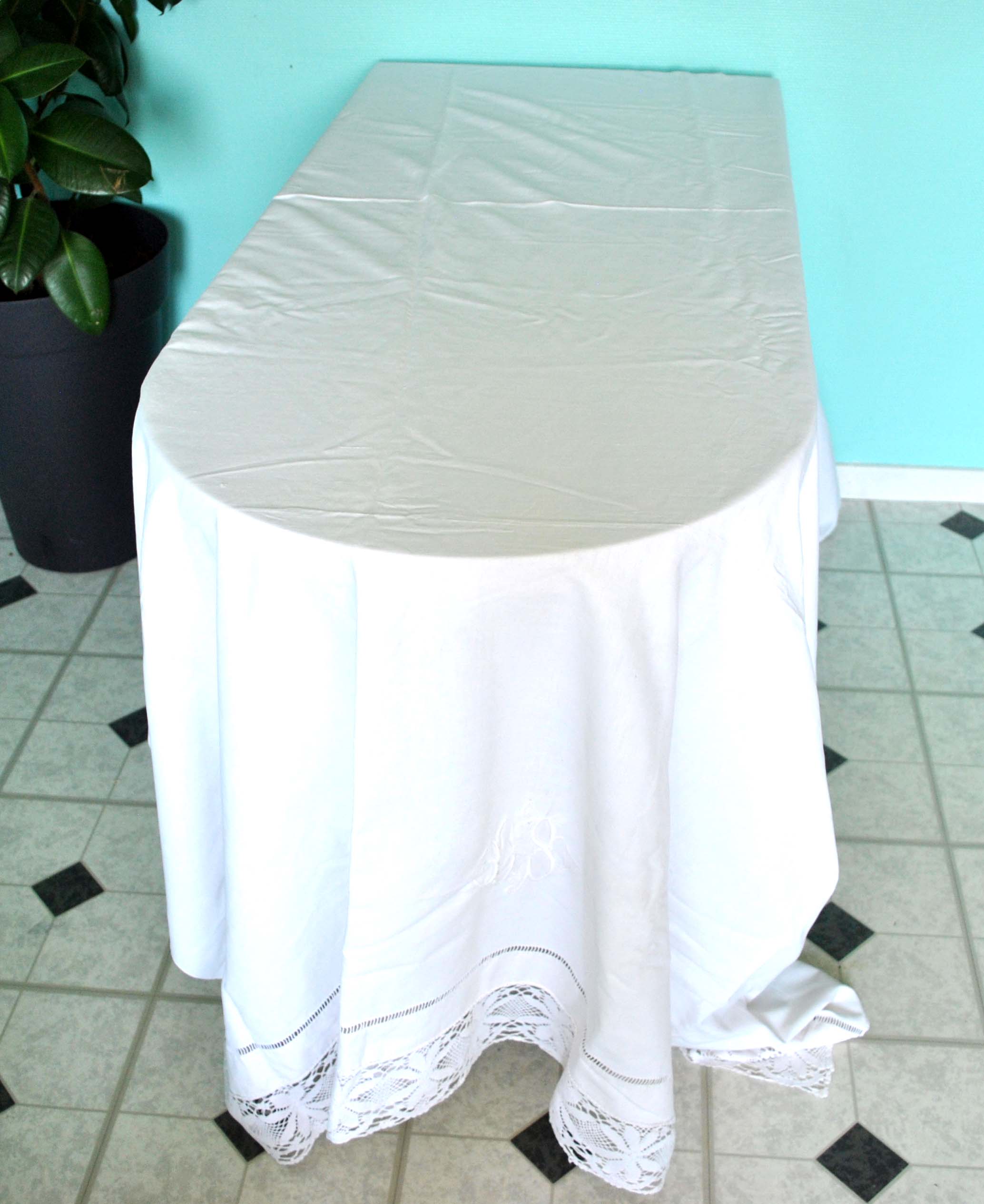 Vintage sheets in embroidered cotton and lace LS 170x280 *F1*