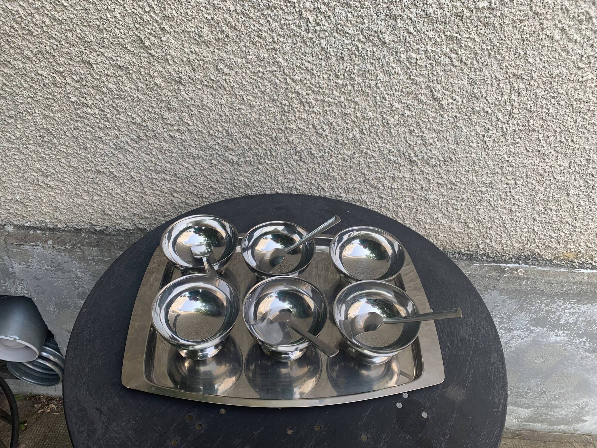 Ice set consisting of a tray, 6 ice cream cups and 4 spoons Quist edelstahl 18/8