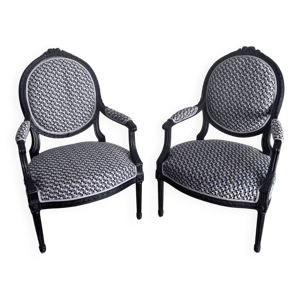 2 fauteuils style LouisXVI