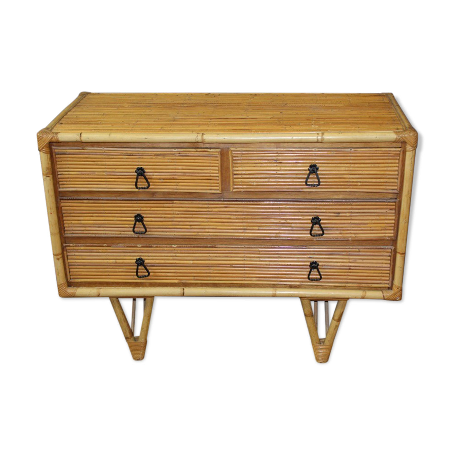 Bamboo design chest of drawers circa 1950