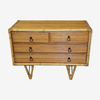 Commode design en bambou vers 1950