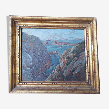 Paysage marin huile sur panneau, Paul Esnoul (1882-1960)