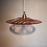 Vintage pink glass pendant light