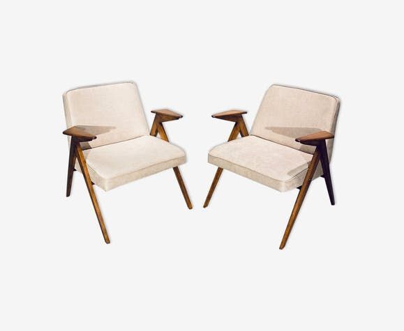 Paire de fauteuils vintage Bunny de J. Chierowski 1960