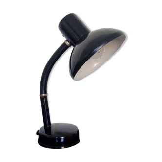 Lampe de bureau orientable vintage en métal noir laqué, RDA Années 70