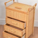 Small rattan chest of drawers
