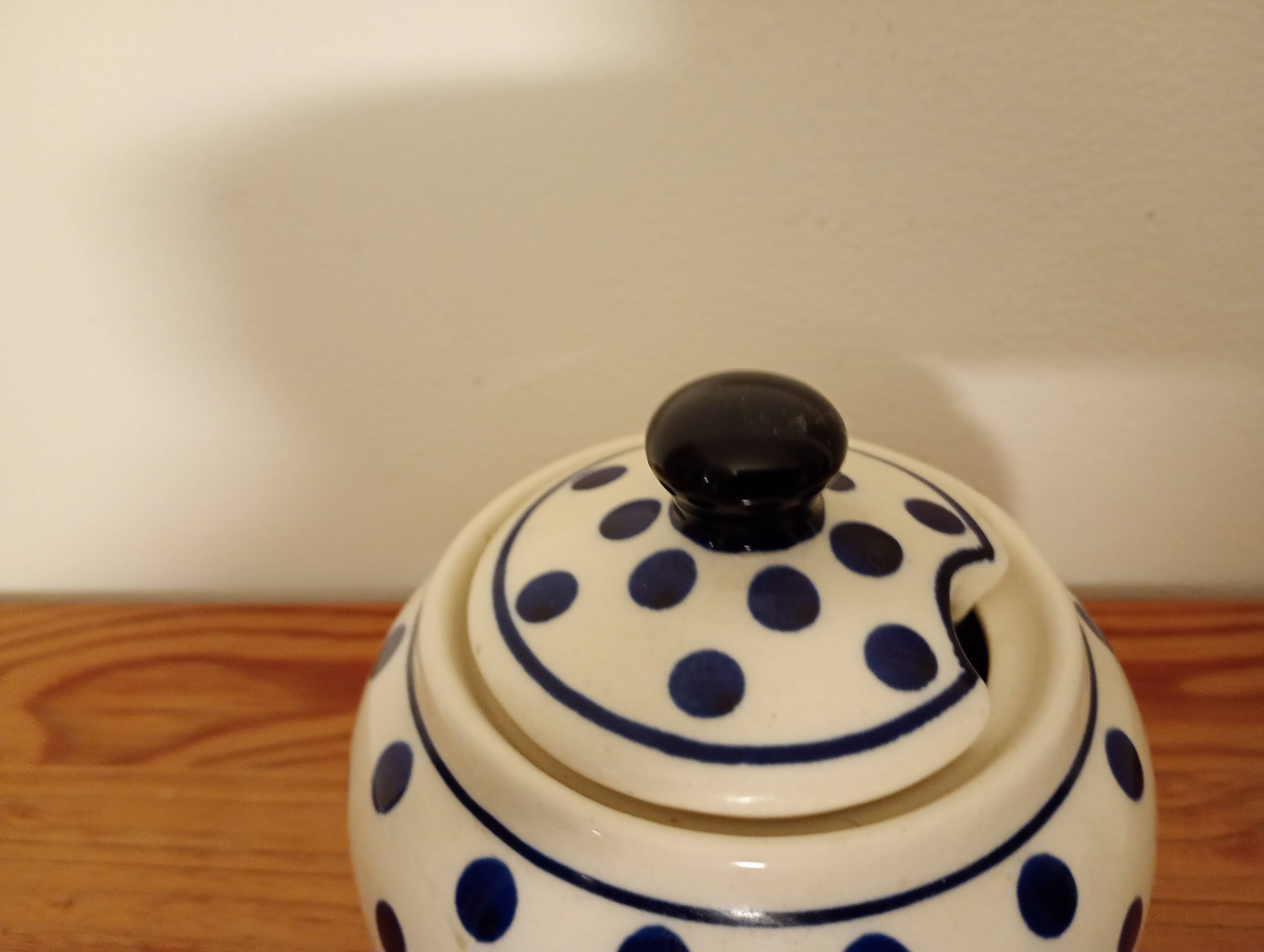 Hand painted ceramic sugar bowl. Poland