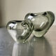 Set of 2 heart shaped Holmegaard crystal vases by Per Lutken