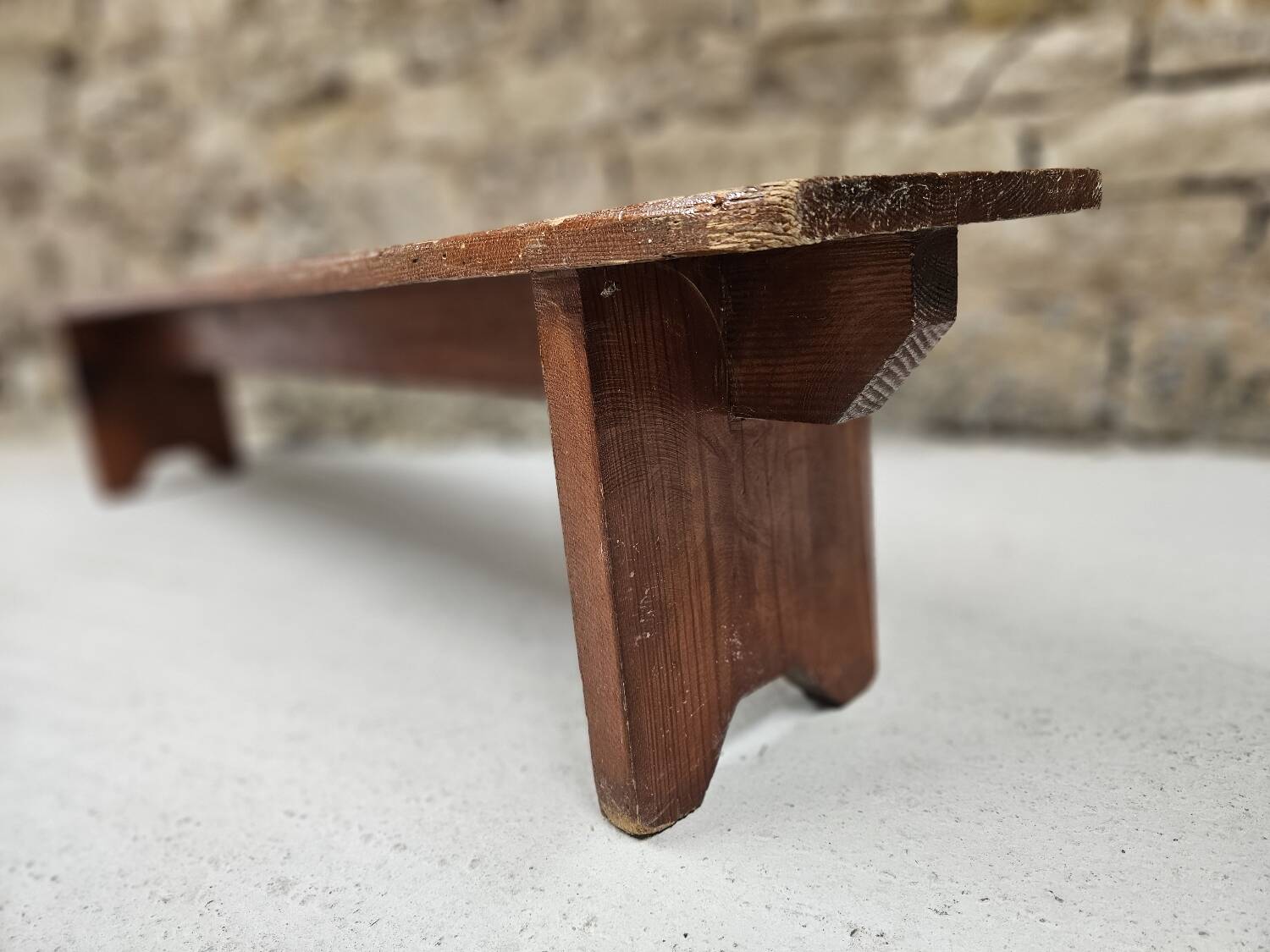 solid pine bench nursery school 1970 vintage