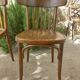 pair of dark bistro chairs, rounded backs, Baumann style