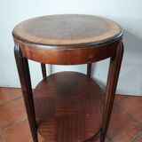 Marquetry pedestal table